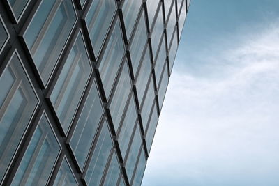 Low angle view of modern building against sky