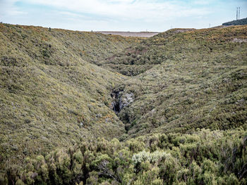 Scenic view of land against sky