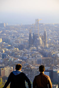 Panoramic of barcelona from the turo de la rovira, catalonia, spain