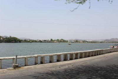 View of river against clear sky