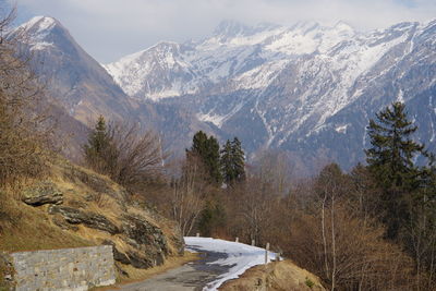 Scenic view of snowcapped mountains