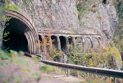 Train passing through tunnel