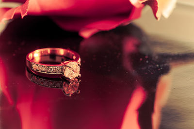 Close-up of wedding rings