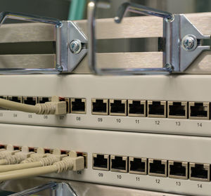 Rj45 network cable connectors in a data center