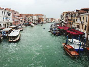 View of boats in canal