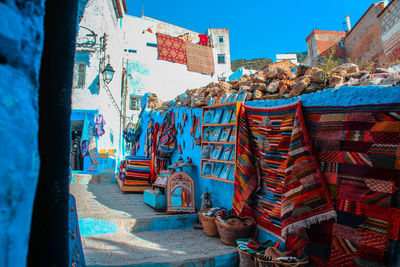 Stack of colorful houses in city