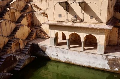High angle view of building