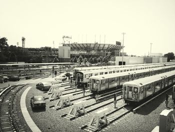 Railroad tracks in city