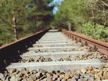 Surface level of railroad track