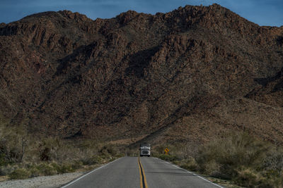 View of bus on road