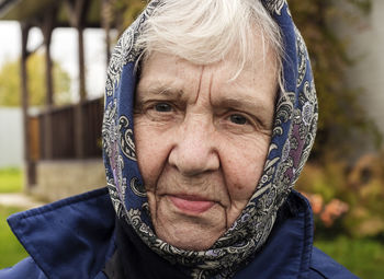 Close-up portrait of senior woman