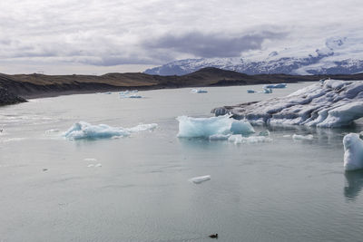 Iceberg floating in the glacier lagoon