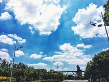 Low angle view of trees against sky