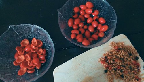 Close-up of red chili peppers