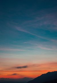 Low angle view of sky during sunset