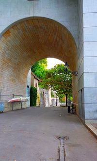 Empty road in tunnel