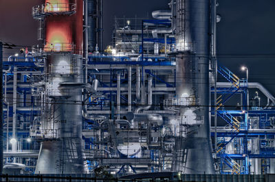 Night view of a plant at an oil refinery