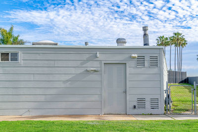 Exterior of building against blue sky