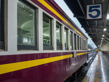 Train at railroad station platform