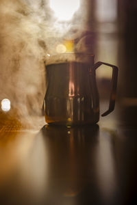 Close-up of trophy on table
