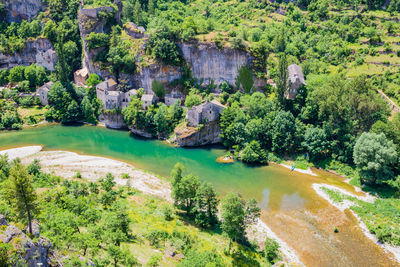 High angle view of lake