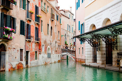 Canal amidst buildings