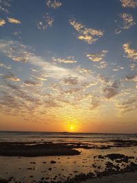 Scenic view of sea during sunset