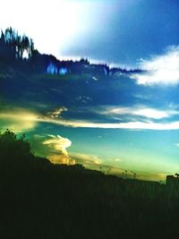 Scenic view of field against sky during sunset