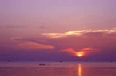 Scenic view of sea at sunset
