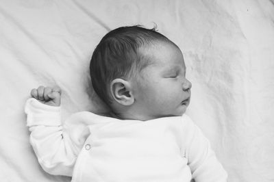 Close-up of cute little baby sleeping