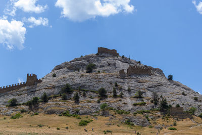 Low angle view of historical building against sky