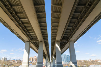 Bridge leading to the city view from below	