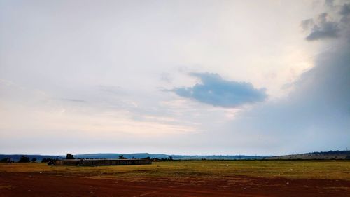 Scenic view of field against sky