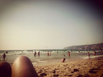 Tourists on beach