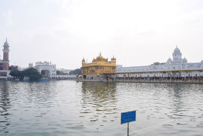 Beautiful view of golden temple - harmandir sahib in amritsar, punjab, india, famous indian sikh