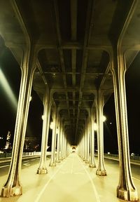 View of bridge at night