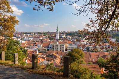 Buildings in city against sky