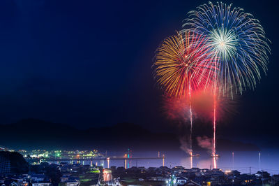 Low angle view of firework display