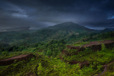 Scenic view of mountains against sky