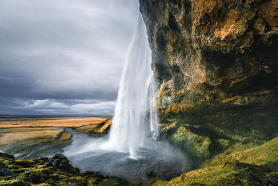 Scenic view of waterfall