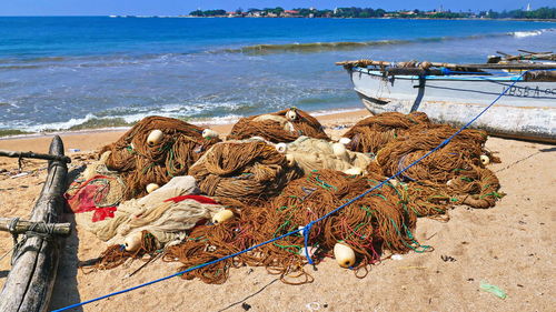 Fishing net on beach