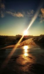 Scenic view of sunset over river