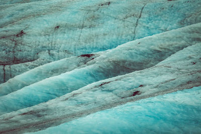 High angle view of frozen landscape
