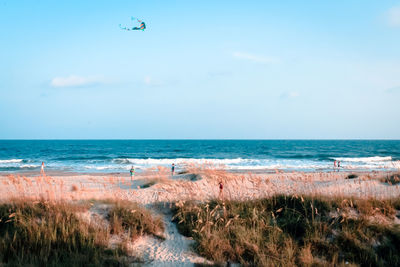 Scenic view of beach against sky