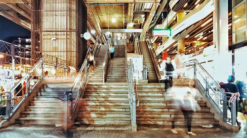 People walking on staircase