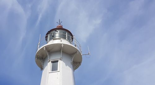 Low angle view of lighthouse against sky