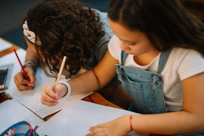 Portrait of girls at school