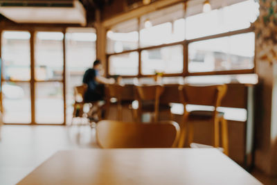 Empty chairs in restaurant