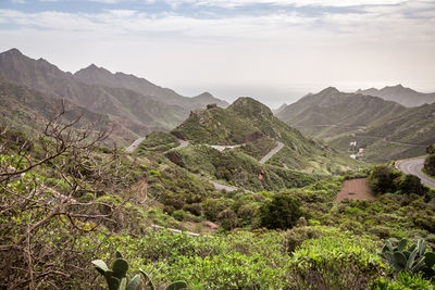 Scenic view of mountains against sky