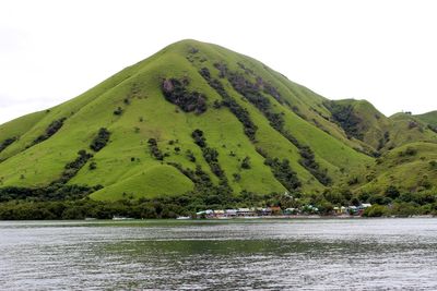 Scenic view of landscape against clear sky